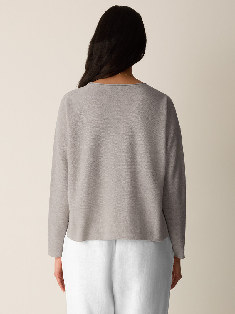 Organic Linen Cotton Jewel Neck Box-Top 4
