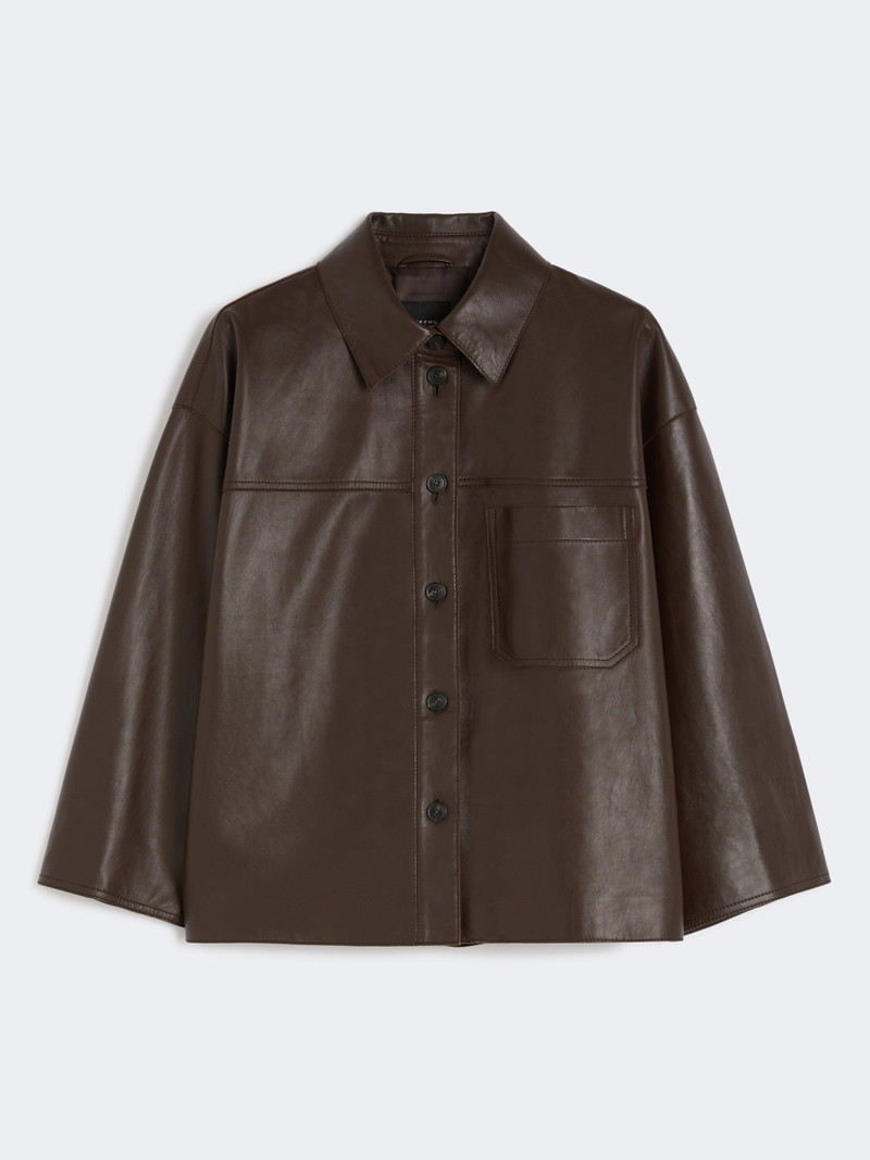 Boxy-fit Nappa leather jacket - CHOCOLATE 1