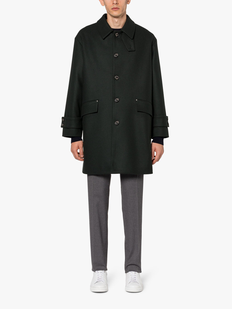 HUMBIE DARK GREEN WOOL OVERCOAT 3