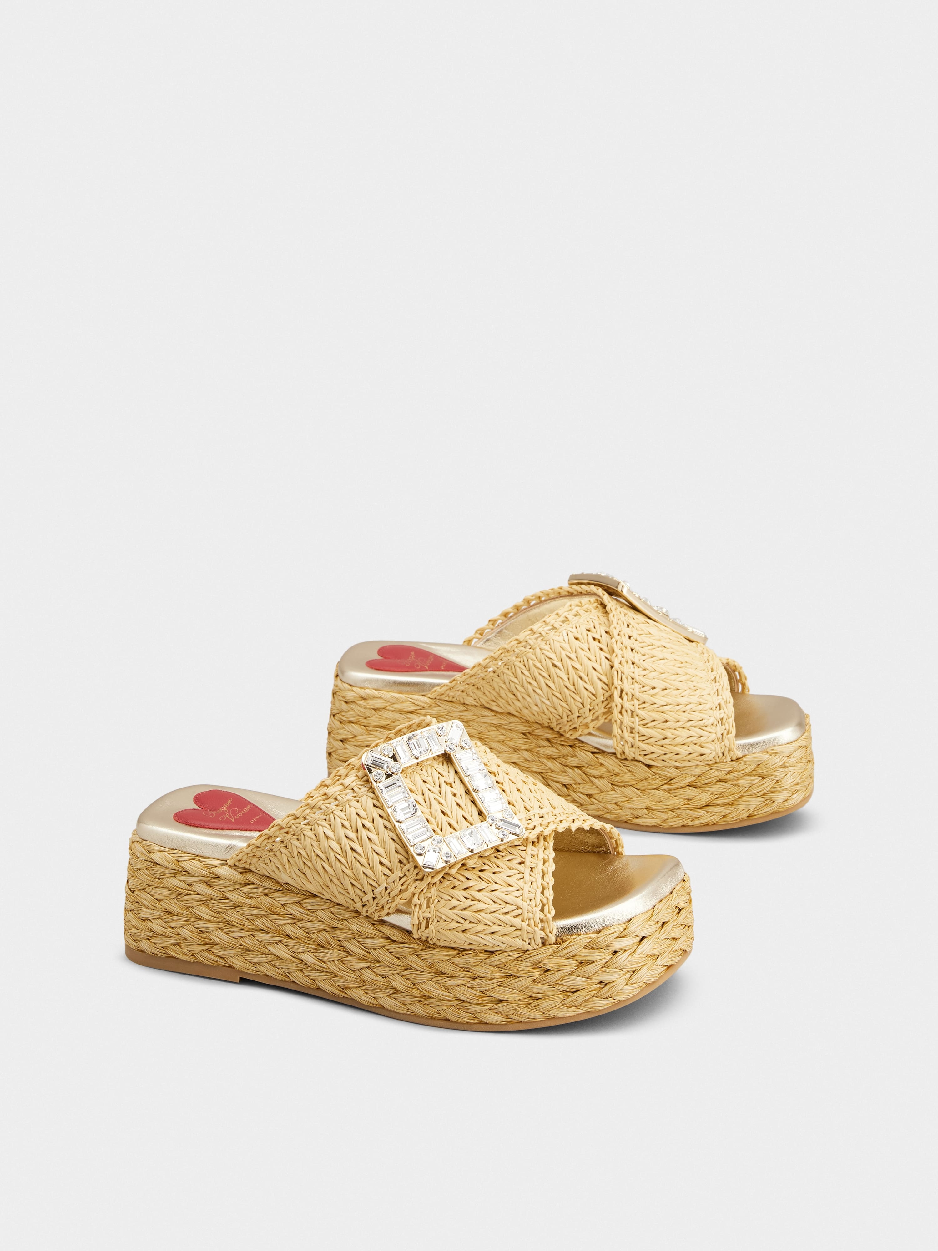 Wedge Mules in raffia - 2