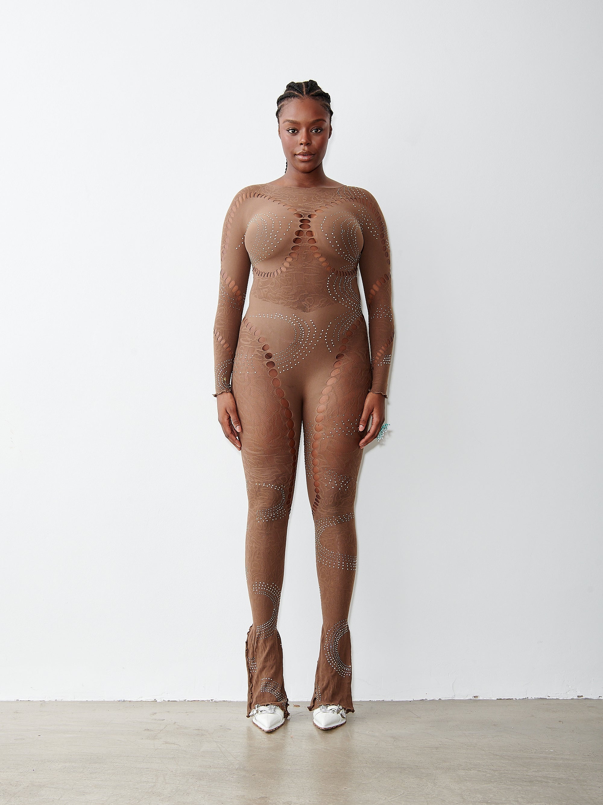 RHINESTONED KAI JUMPSUIT KAHLUA - 2
