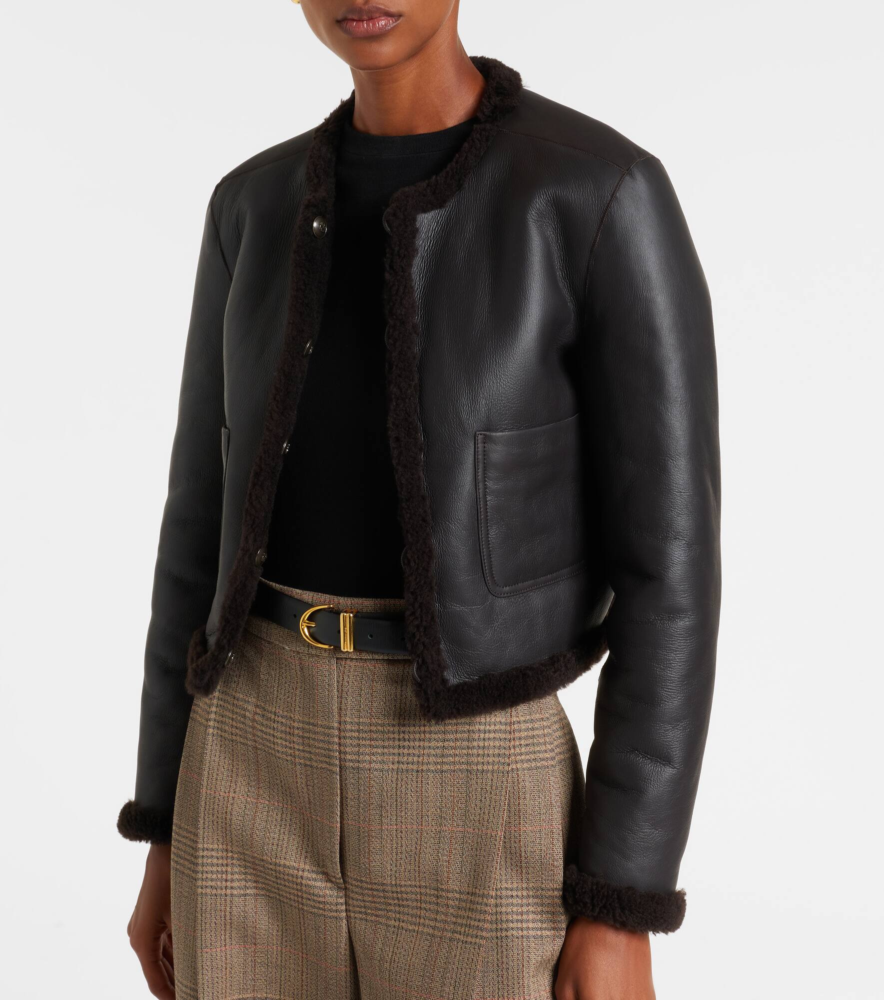 Soft Touch cropped reversible leather jacket - 7
