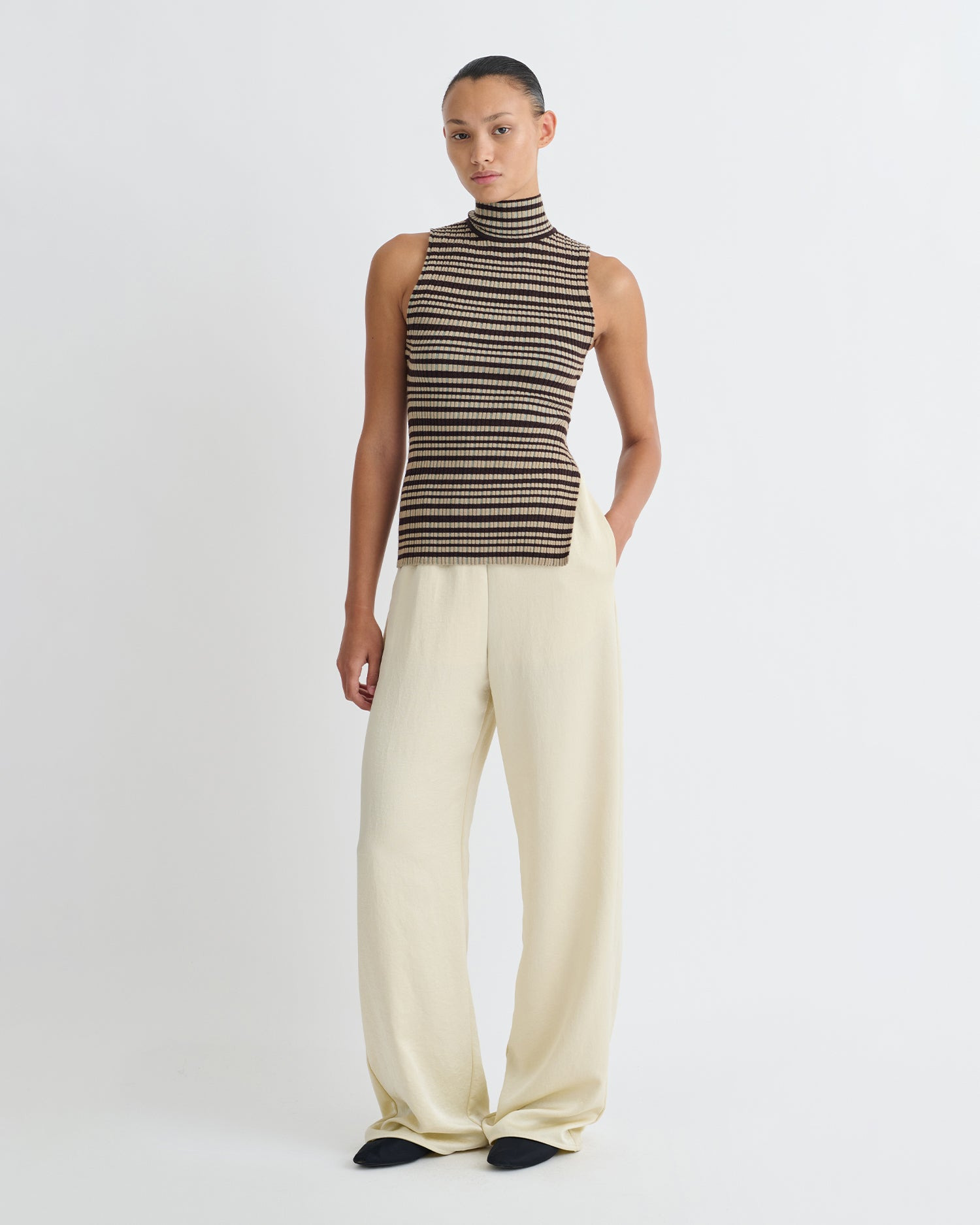 Fine Merino Rib Sleeveless Top - 3