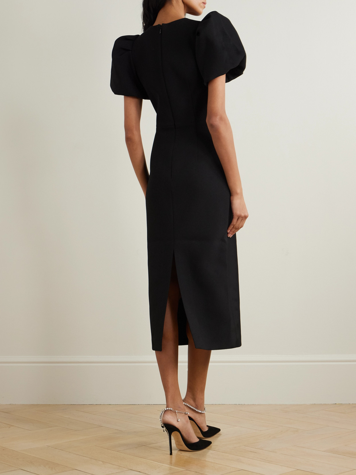 Eliana Cutout Embellished Cady Midi Dress - 3