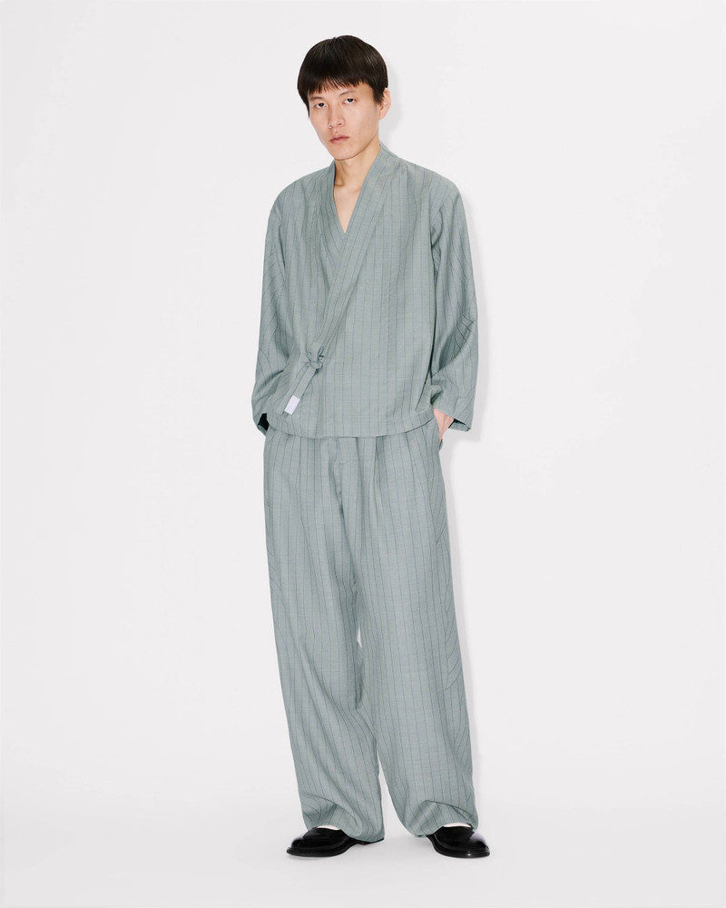'KENZO Leaf Stripe' straight tailored pants in virgin wool jacquard 3