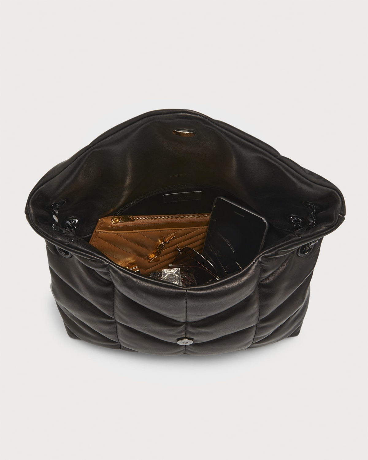 Lou Puffer Medium YSL Shoulder Bag in Quilted Leather - 8