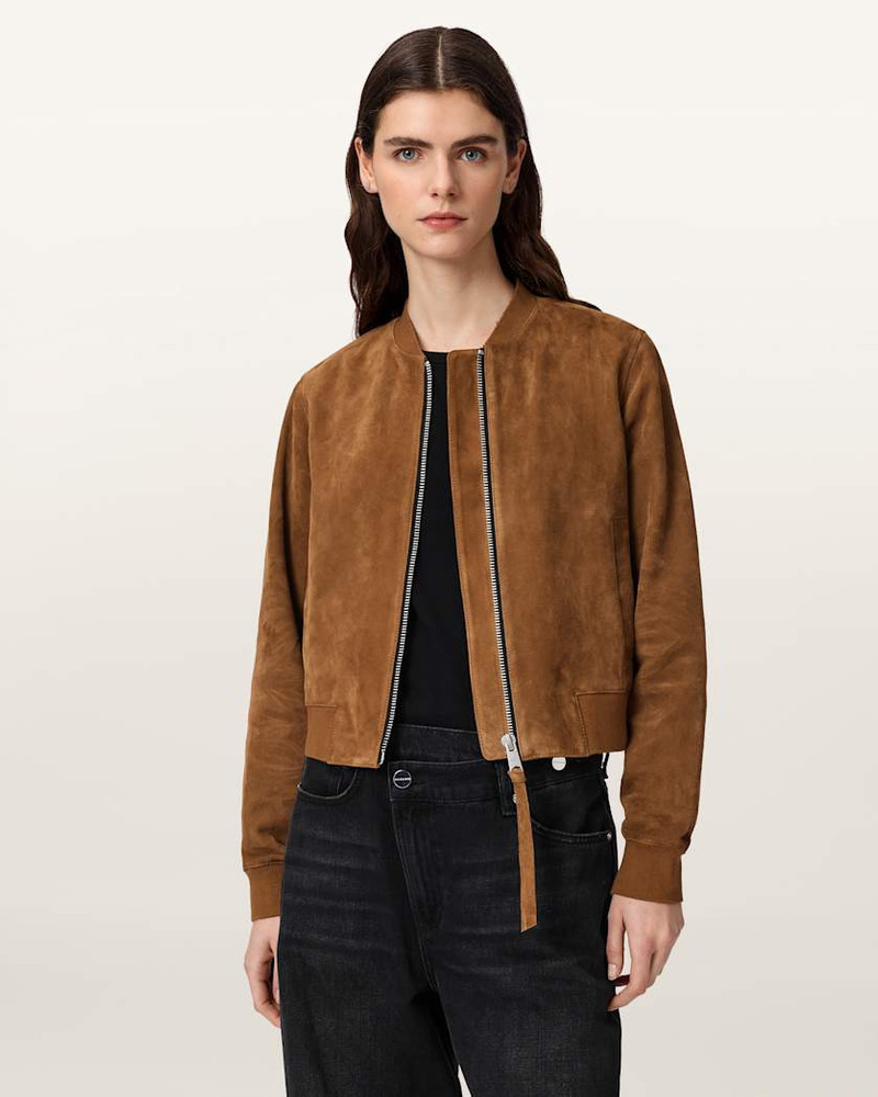 ALLSAINTS ORTEN SUEDE BOMBER JACKET outlook