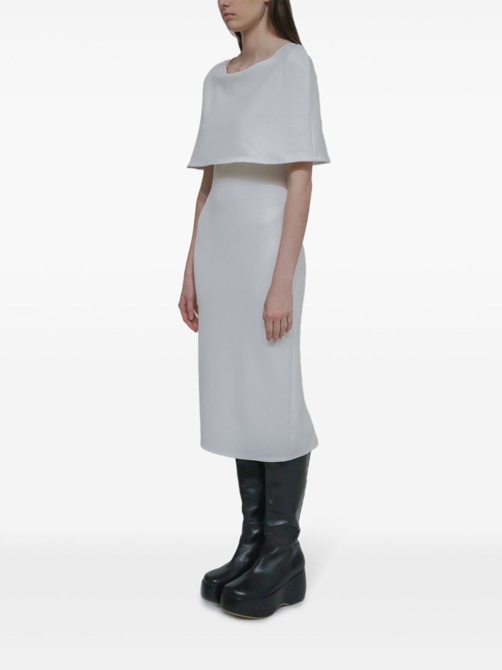 fitted cape dress - 3