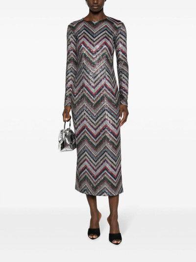 Missoni zigzag sequin-embellished midi dress outlook