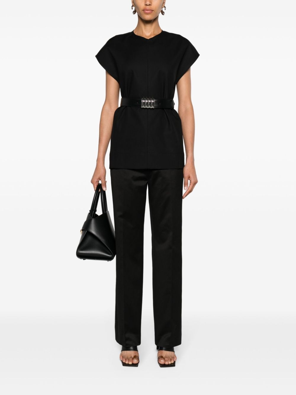 pressed-crease straight trousers - 2