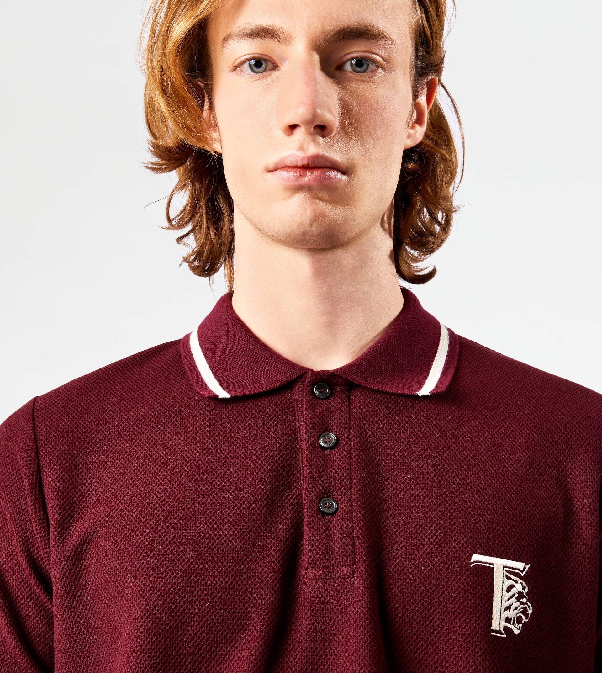 POLO SHIRT IN PIQUET - BURGUNDY - 2