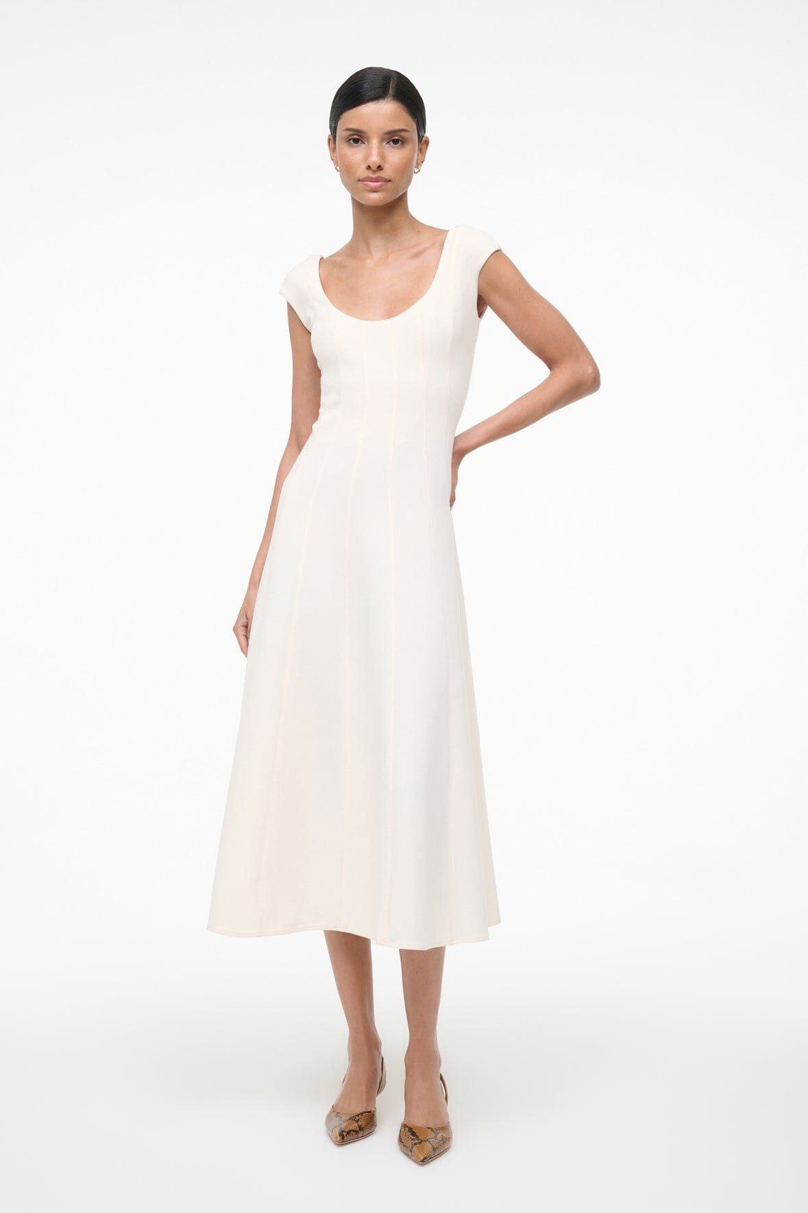 STAUD CHARLOTTE DRESS ECRU - 2