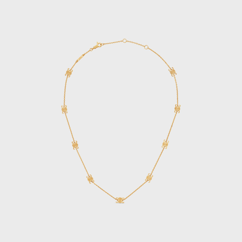 Triomphe Mini Triomphe Necklace in Brass with Gold Finish 1