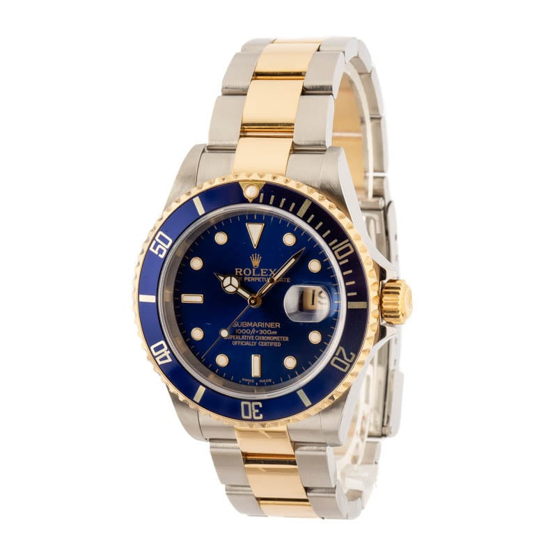 Pre-owned Rolex Submariner Ref 16613T Blue Dial - 2