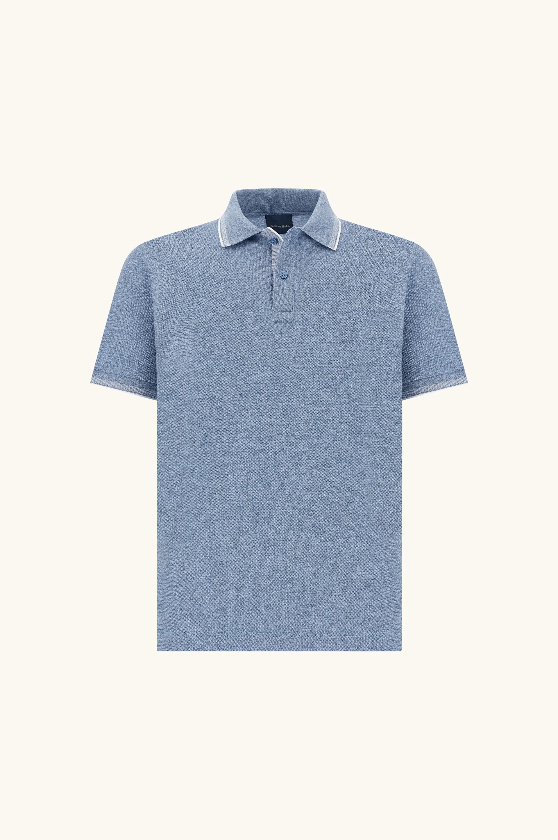 JASPÉ PIQUÉ COTTON POLO WITH STRIPED TRIMS - 1