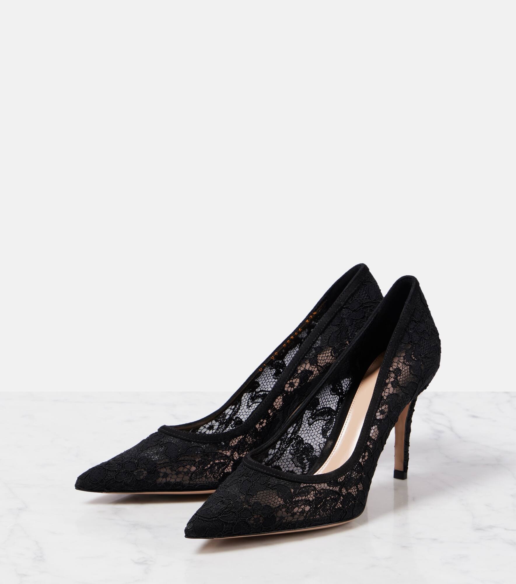 Pointy 85 lace pumps - 4