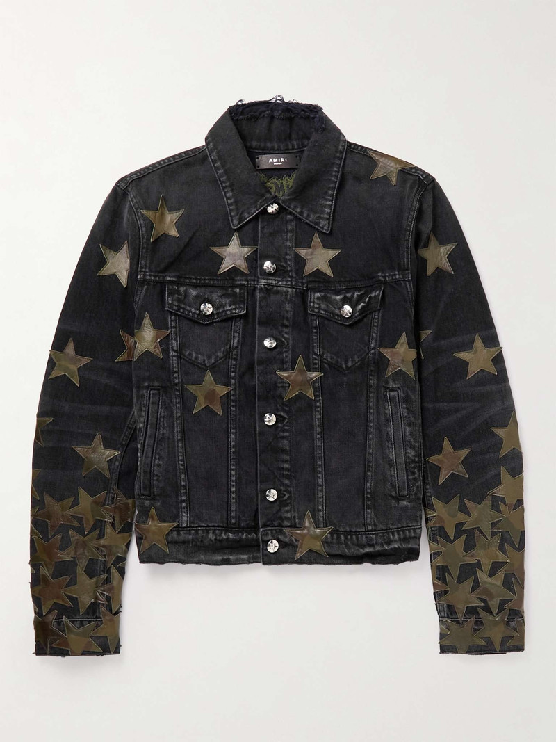 + Chemist Leather-Appliquéd Denim Jacket - 1