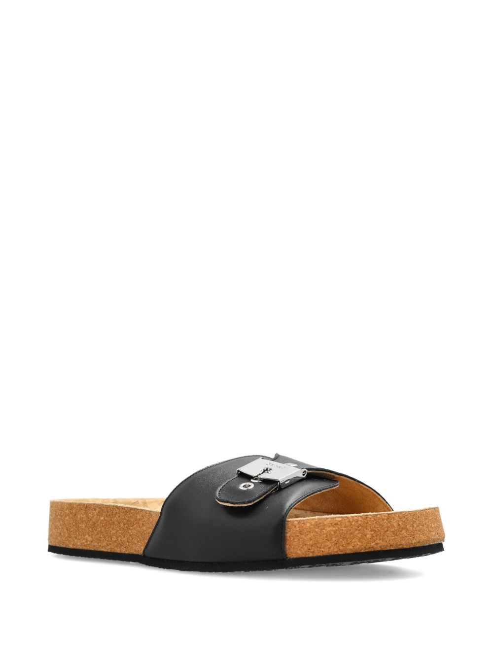 buckle-fastening leather slides - 2