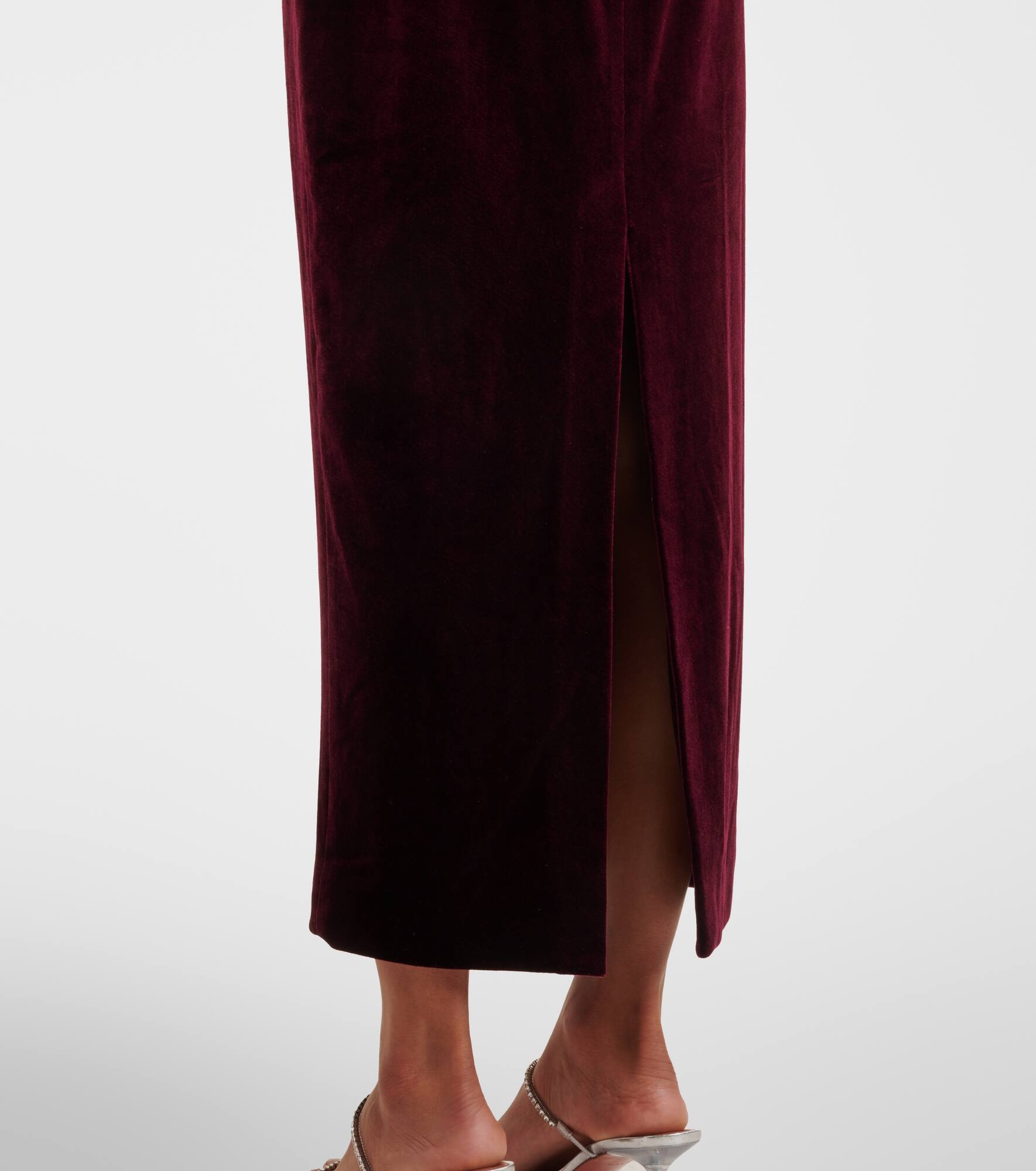 Strapless velvet midi dress - 5