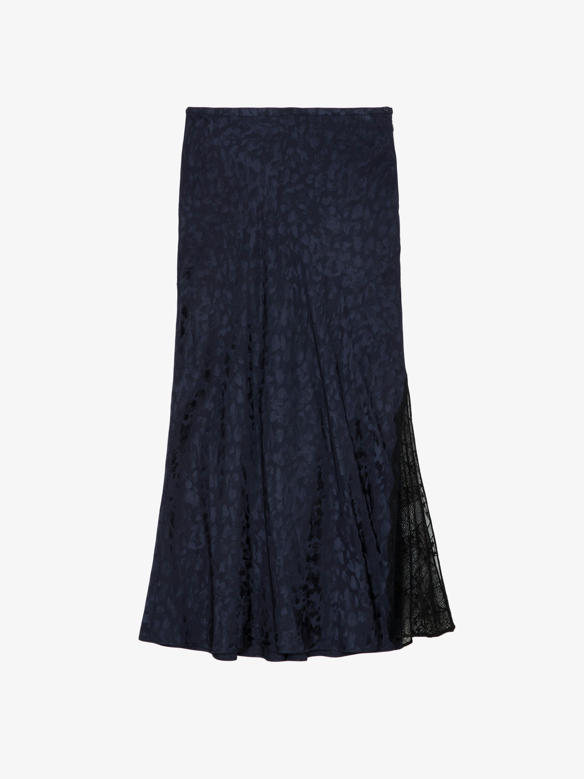 Jayla Leopard Silk Jacquard Skirt - 1
