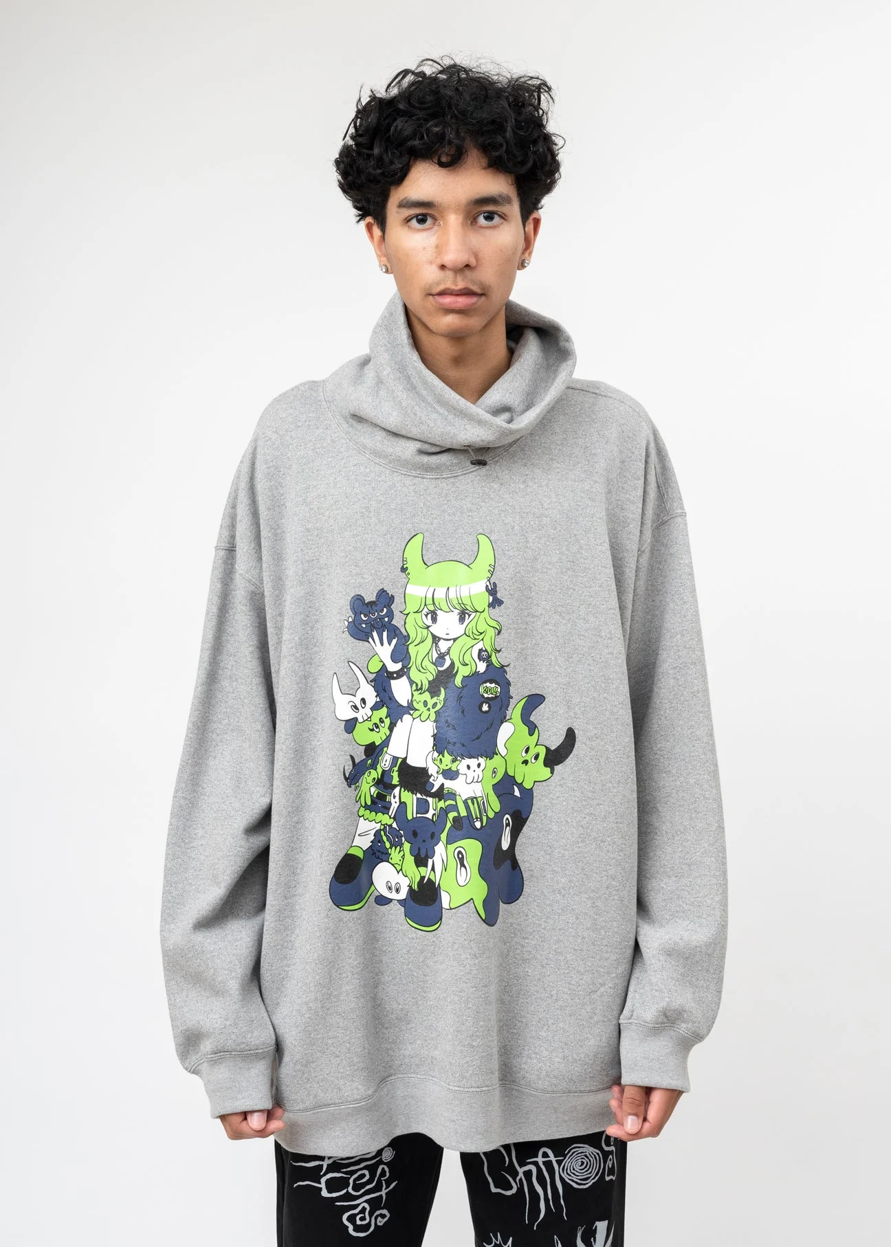 GREY Kidill Punk Girl Raglan Pull-over Sweat - 1