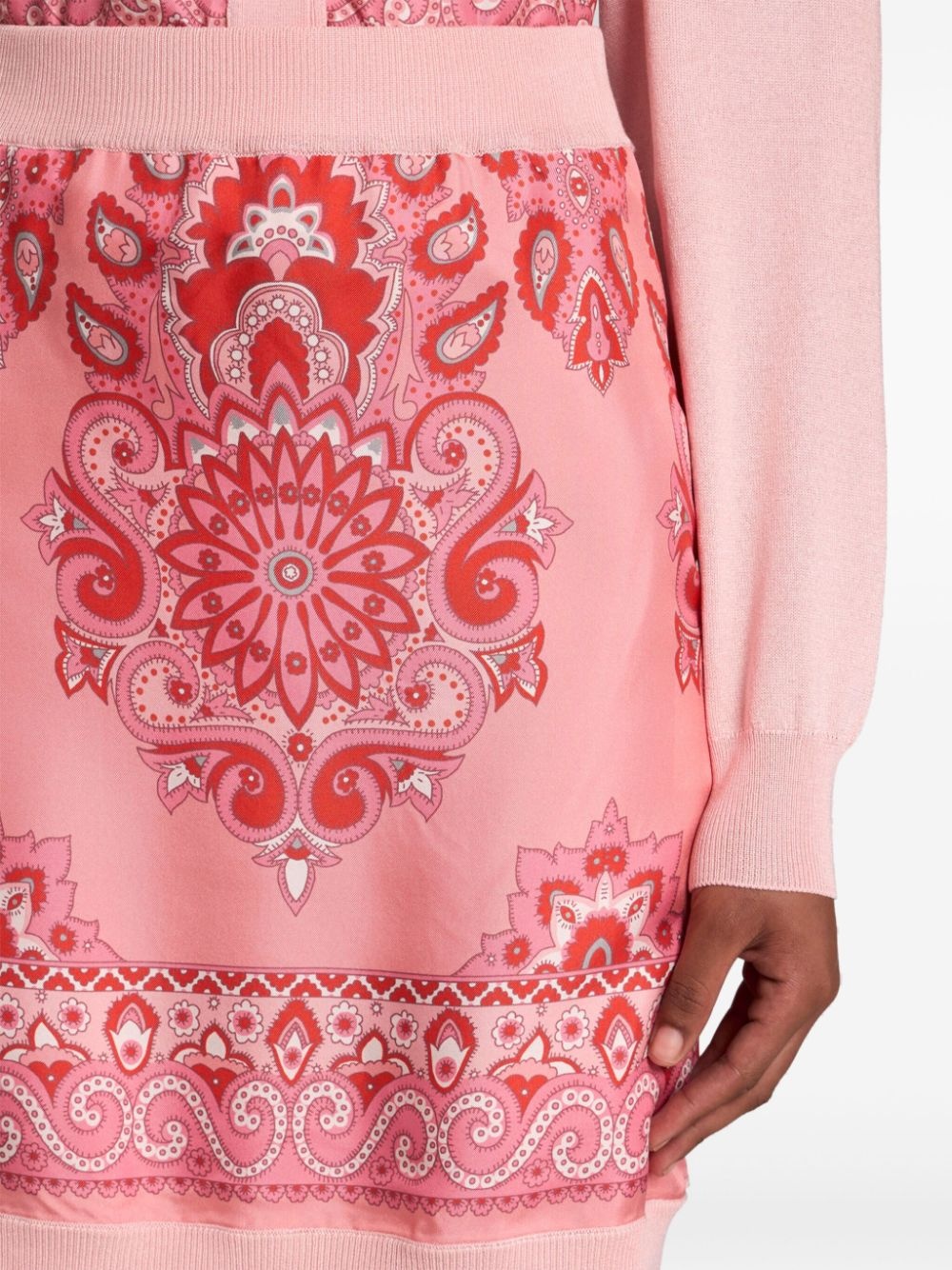 printed-panel knitted skirt - 5