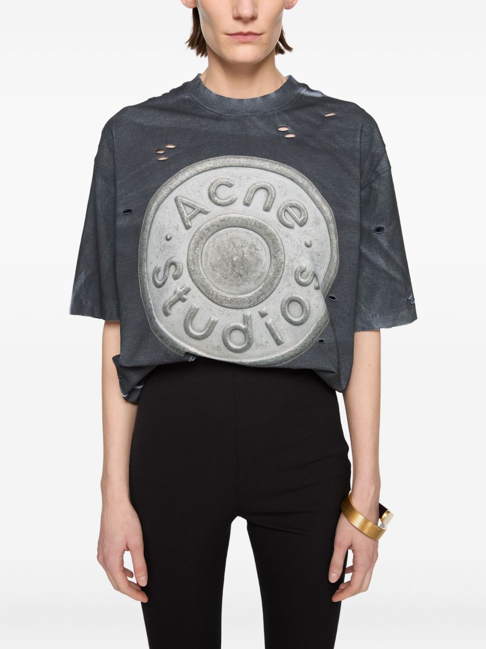 logo distressed t-shirt - 4