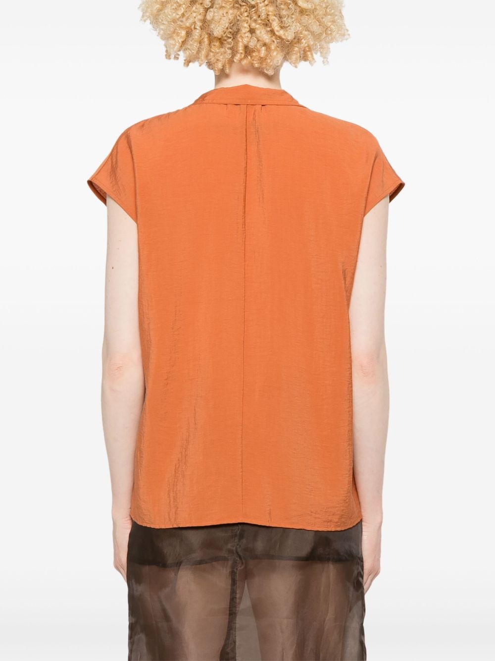 voile cap-sleeves blouse - 4