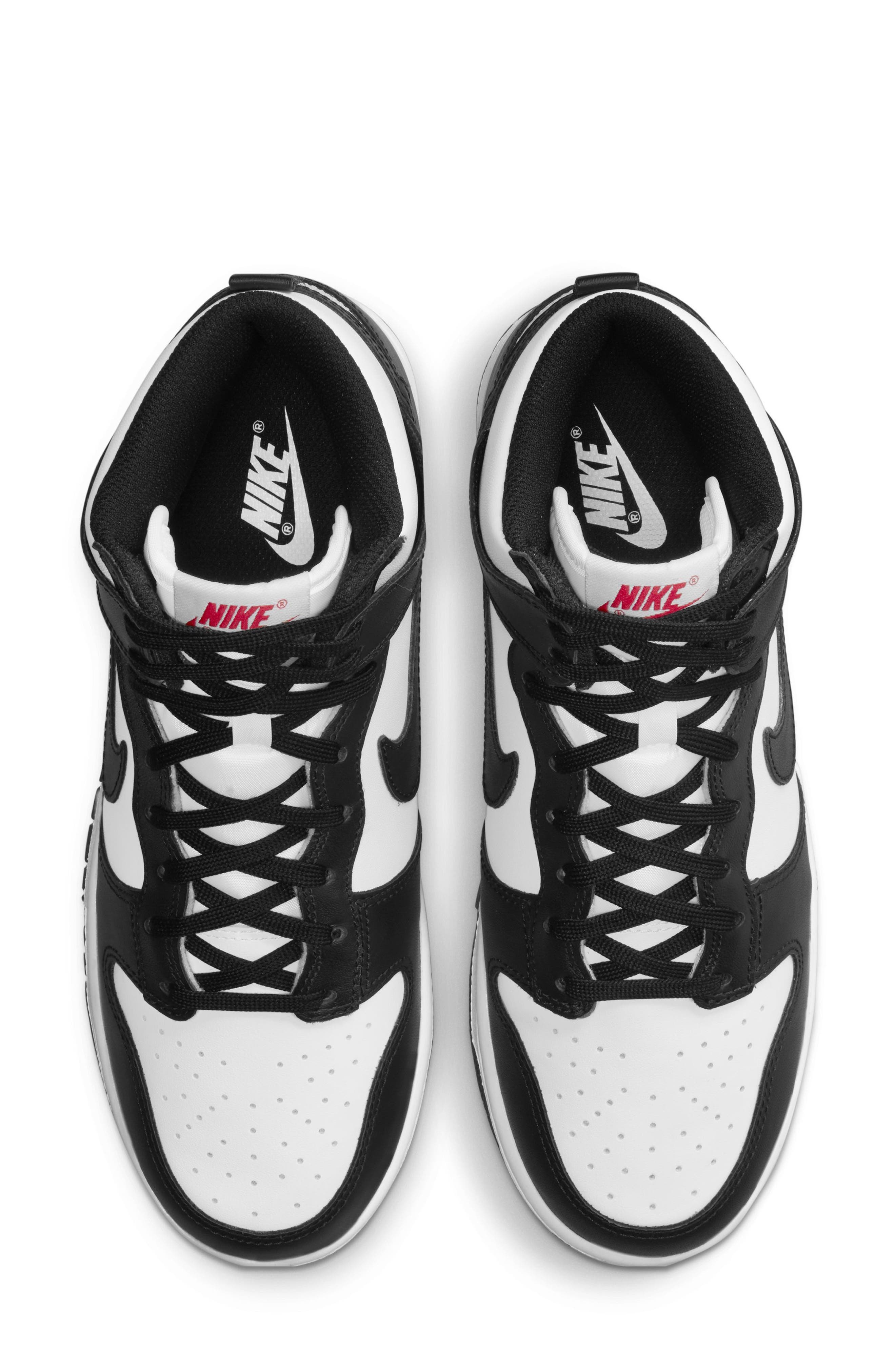 Nike Dunk High Basketball Sneaker in White/Black/University Red at Nordstrom - 5