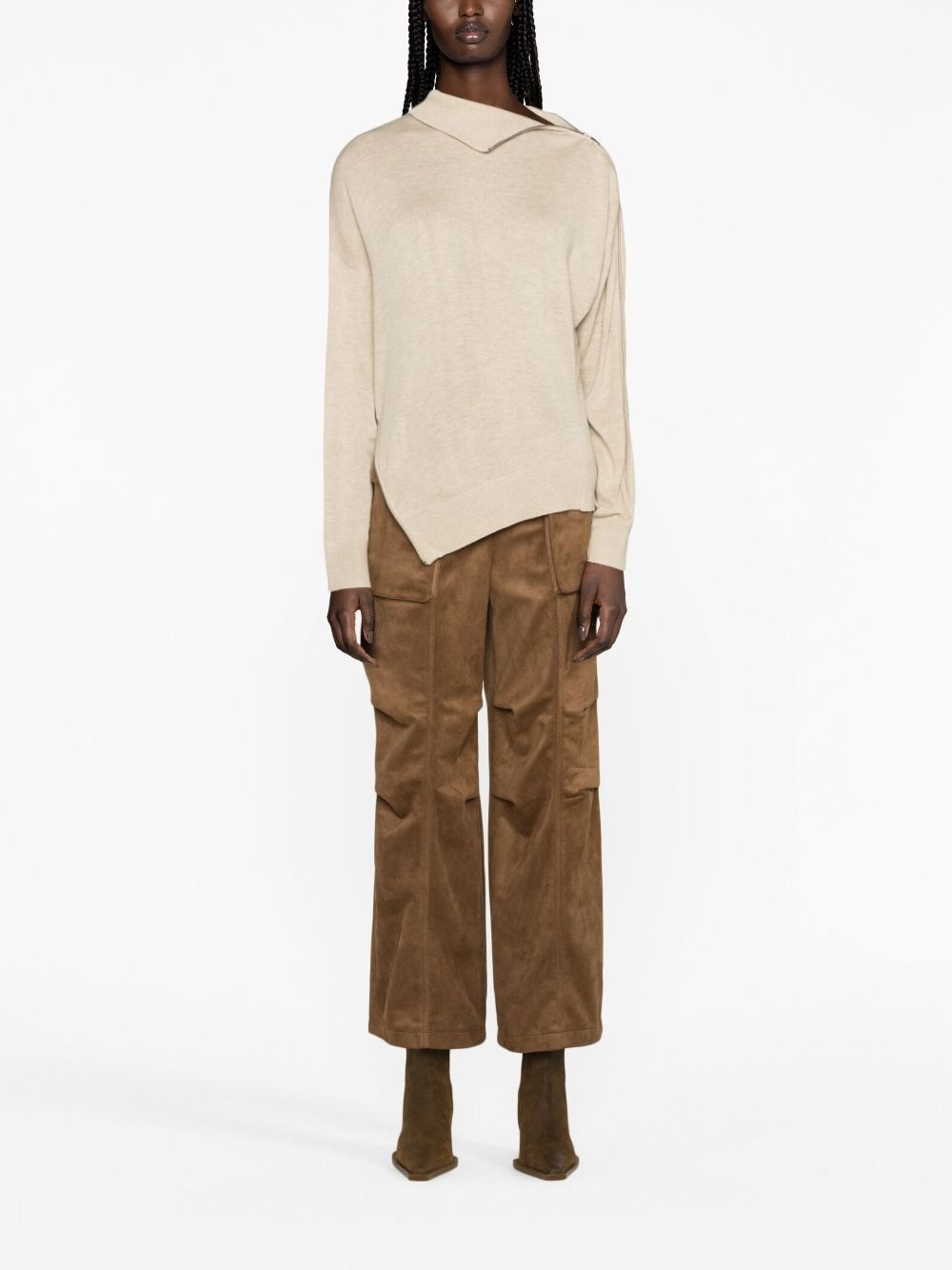 asymmetric roll-neck jumper - 2