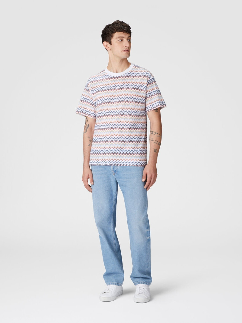 Missoni Zig zag cotton crewneck T-shirt with contrasting collar outlook