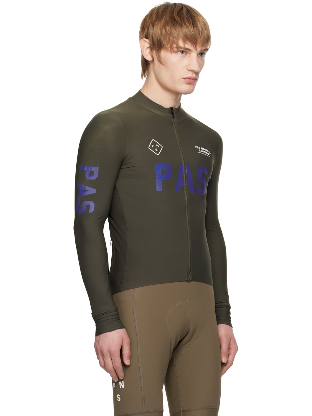 Khaki 'PAS' Mechanism Long Sleeve Cycling Top - 2