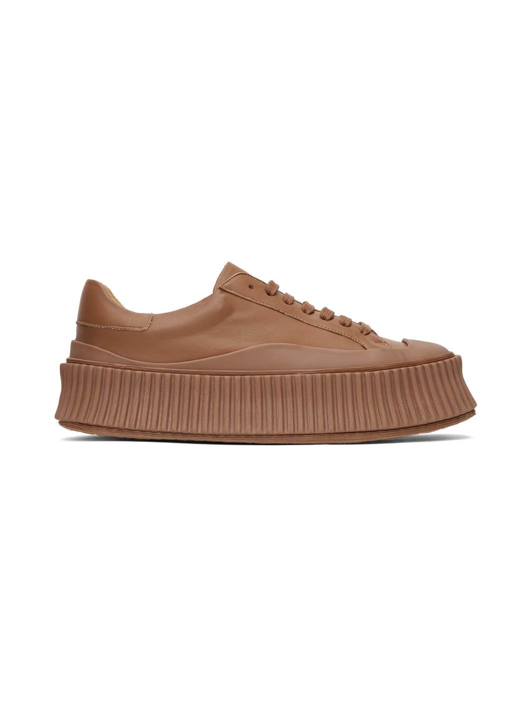 Tan Leather Sneakers - 1