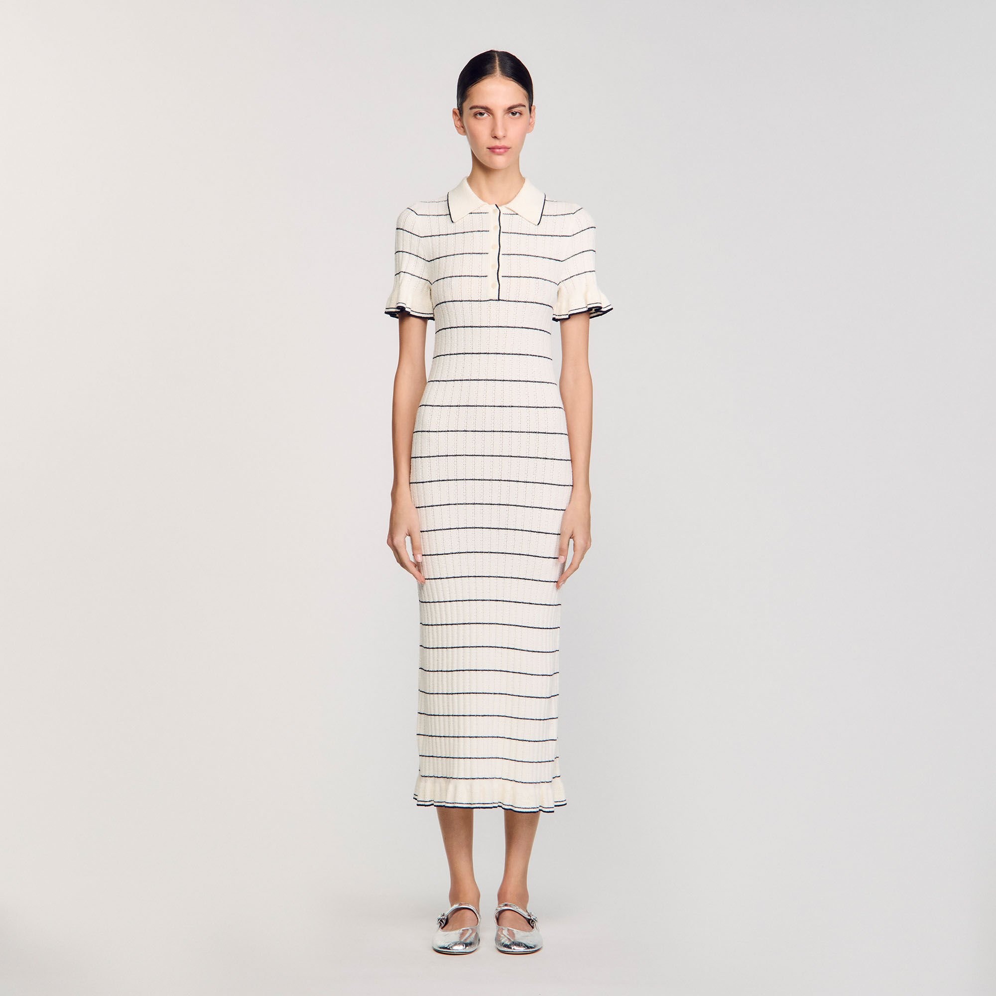 KNITTED MAXI DRESS WITH POLO NECK - 2
