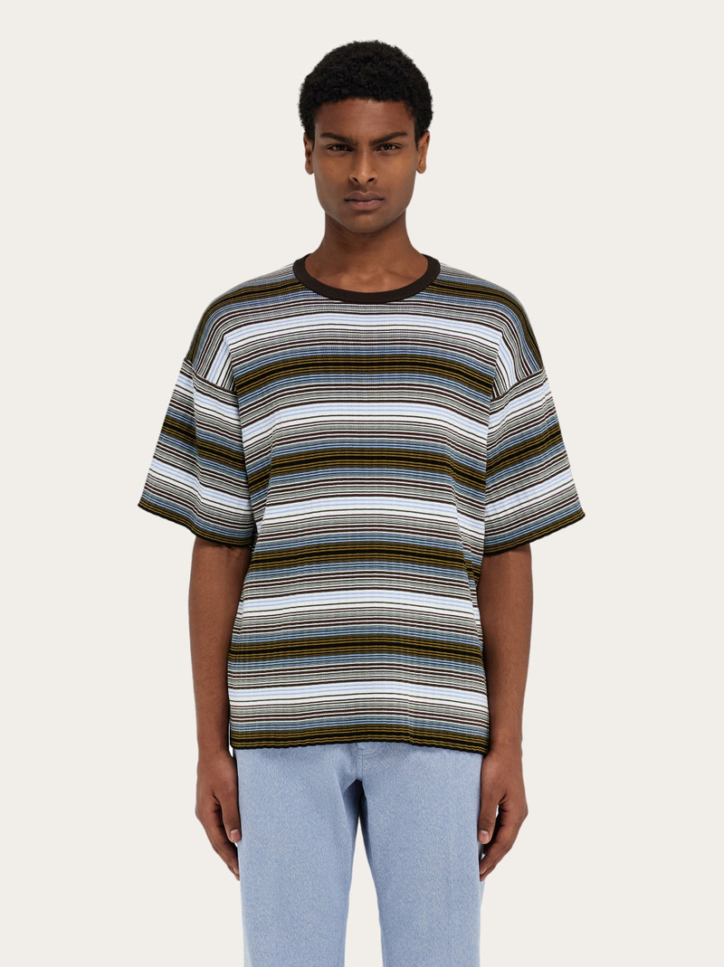 FERRAGAMO Short sleeved striped polo shirt outlook