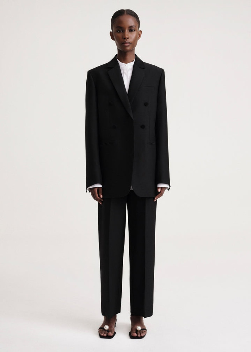 Totême Relaxed wool suit jacket black outlook