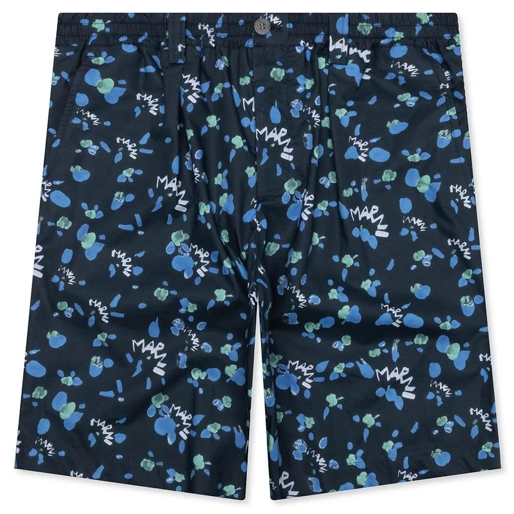 BLUE POPLIN SHORTS - INK - 1
