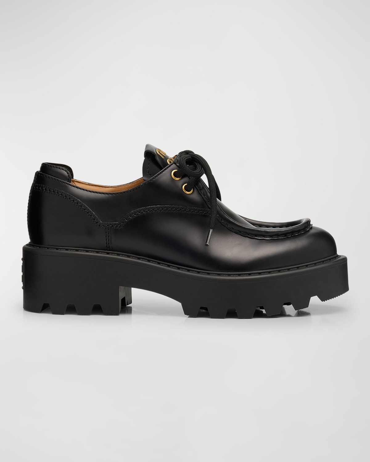 靴 \"miu miu\" pointed toe leather derby 靴 