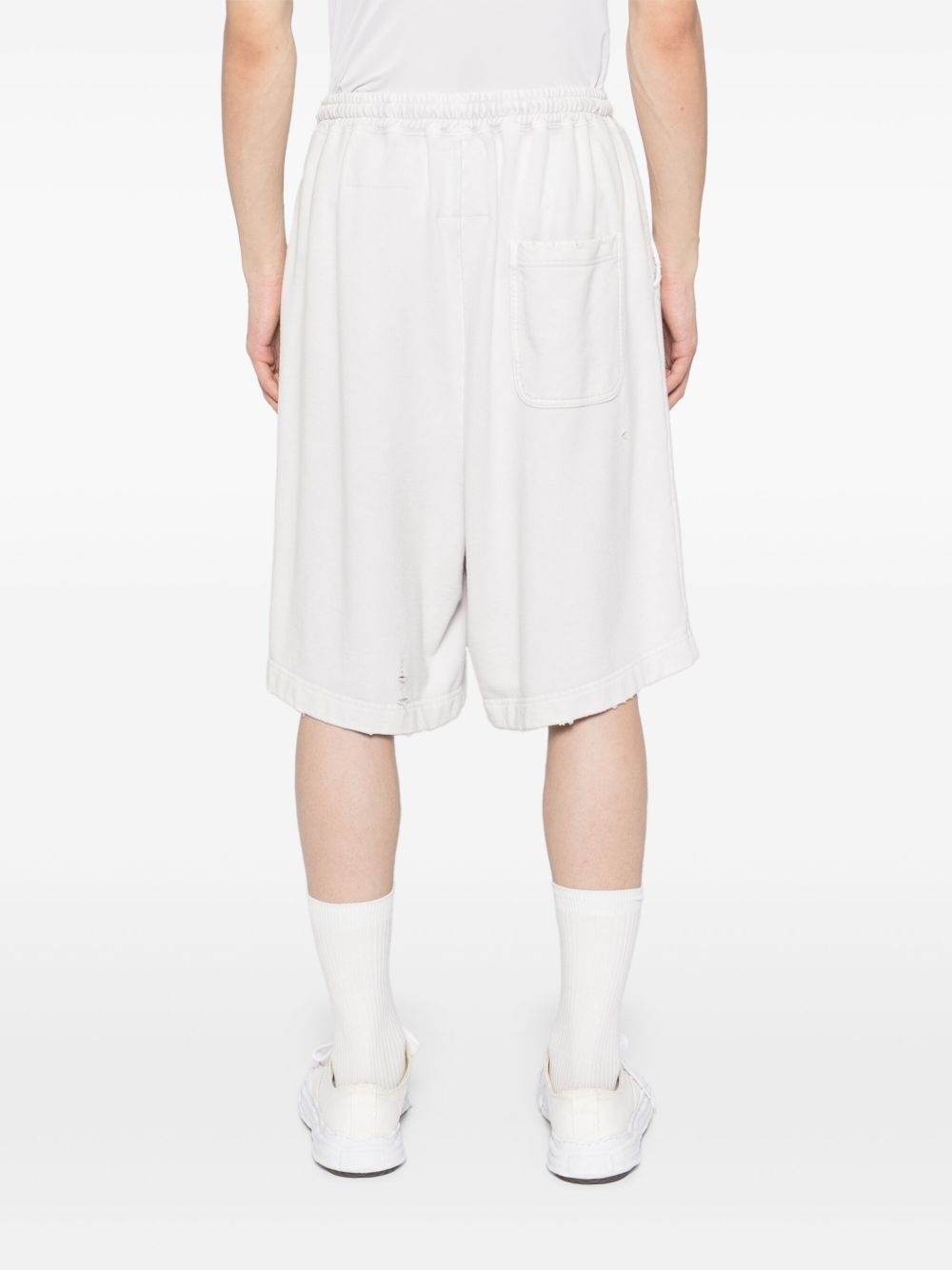 bleached graffiti-print shorts - 4