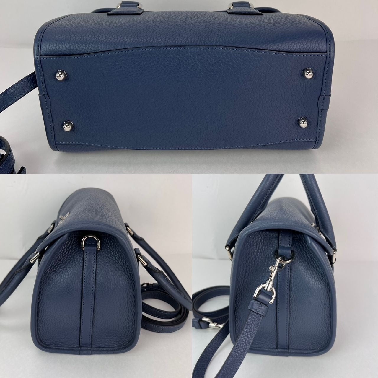 Loewe Calfskin Leather Alamo 28 Blue Crossbody Bag - 7