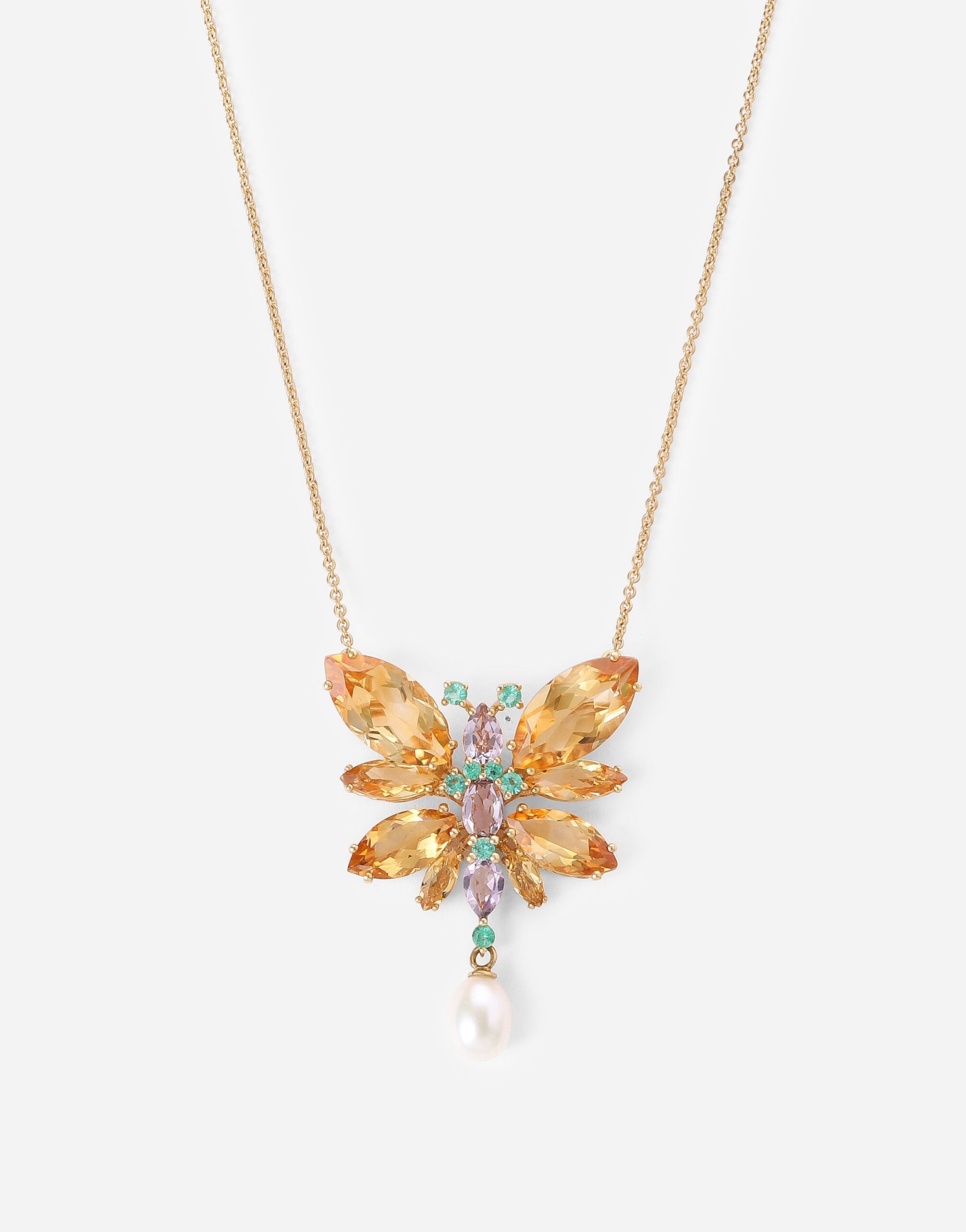 Butterfly Necklace 18-carat yellow gold and citrines - 2