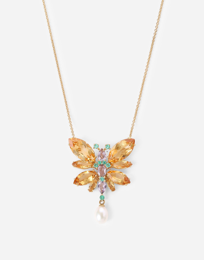 Dolce & Gabbana Butterfly Necklace 18-carat yellow gold and citrines outlook