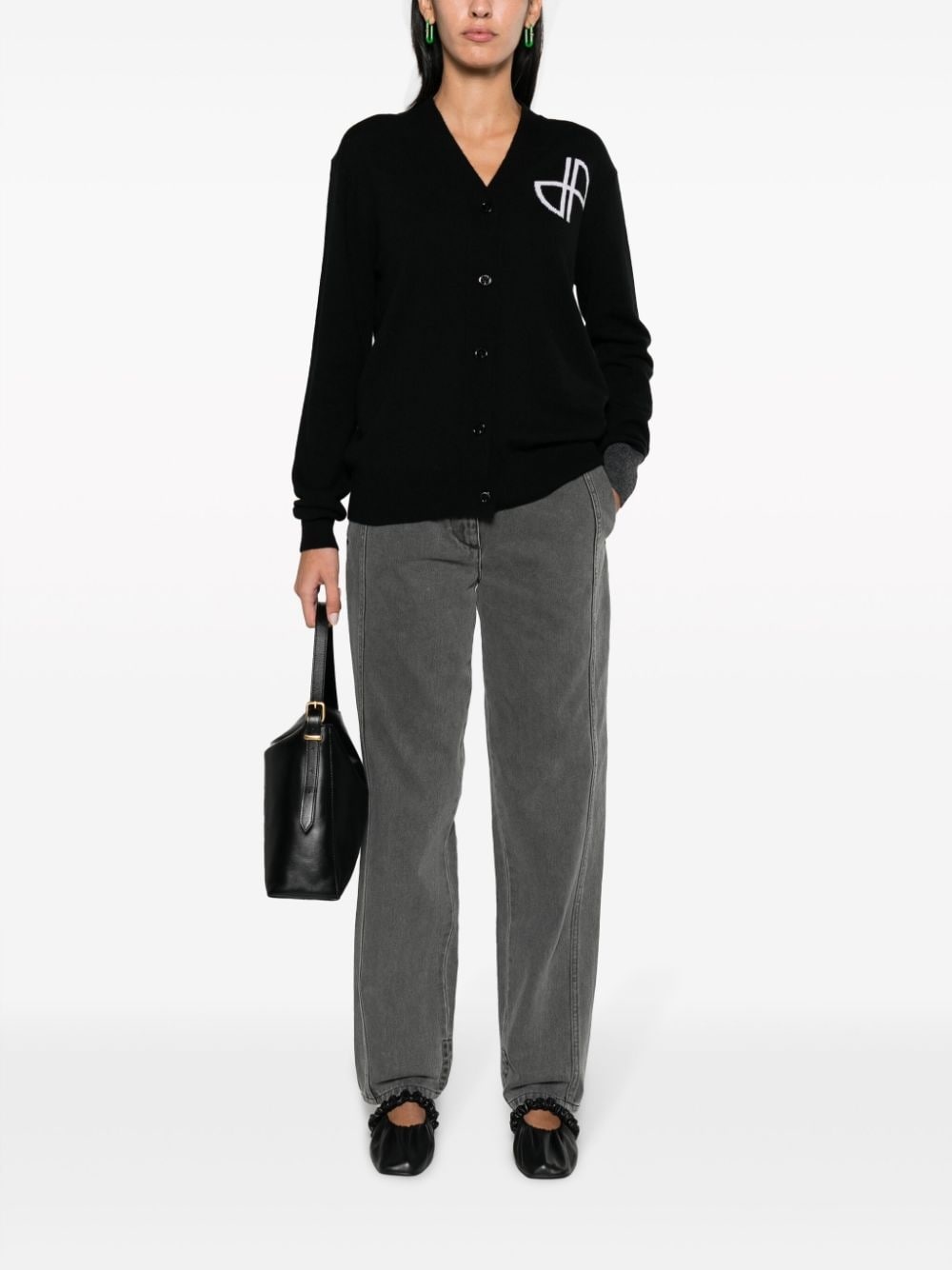 embroidered-logo straight-leg jeans - 2