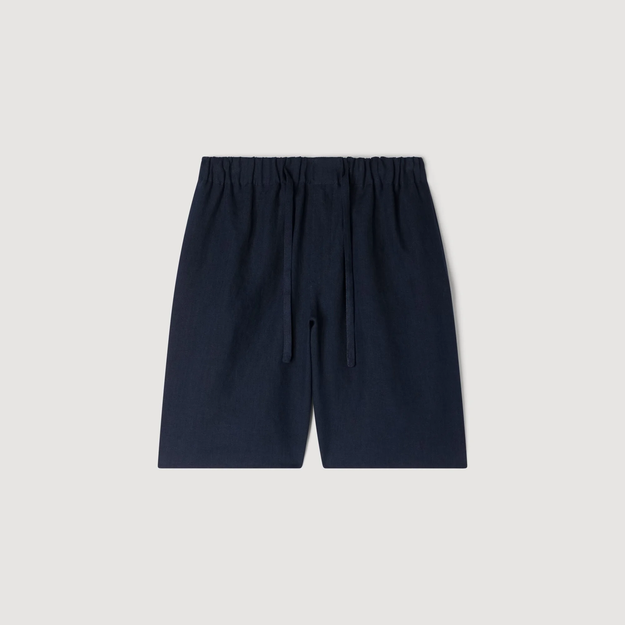 ELASTIC WAIST LINEN SHORTS - 1