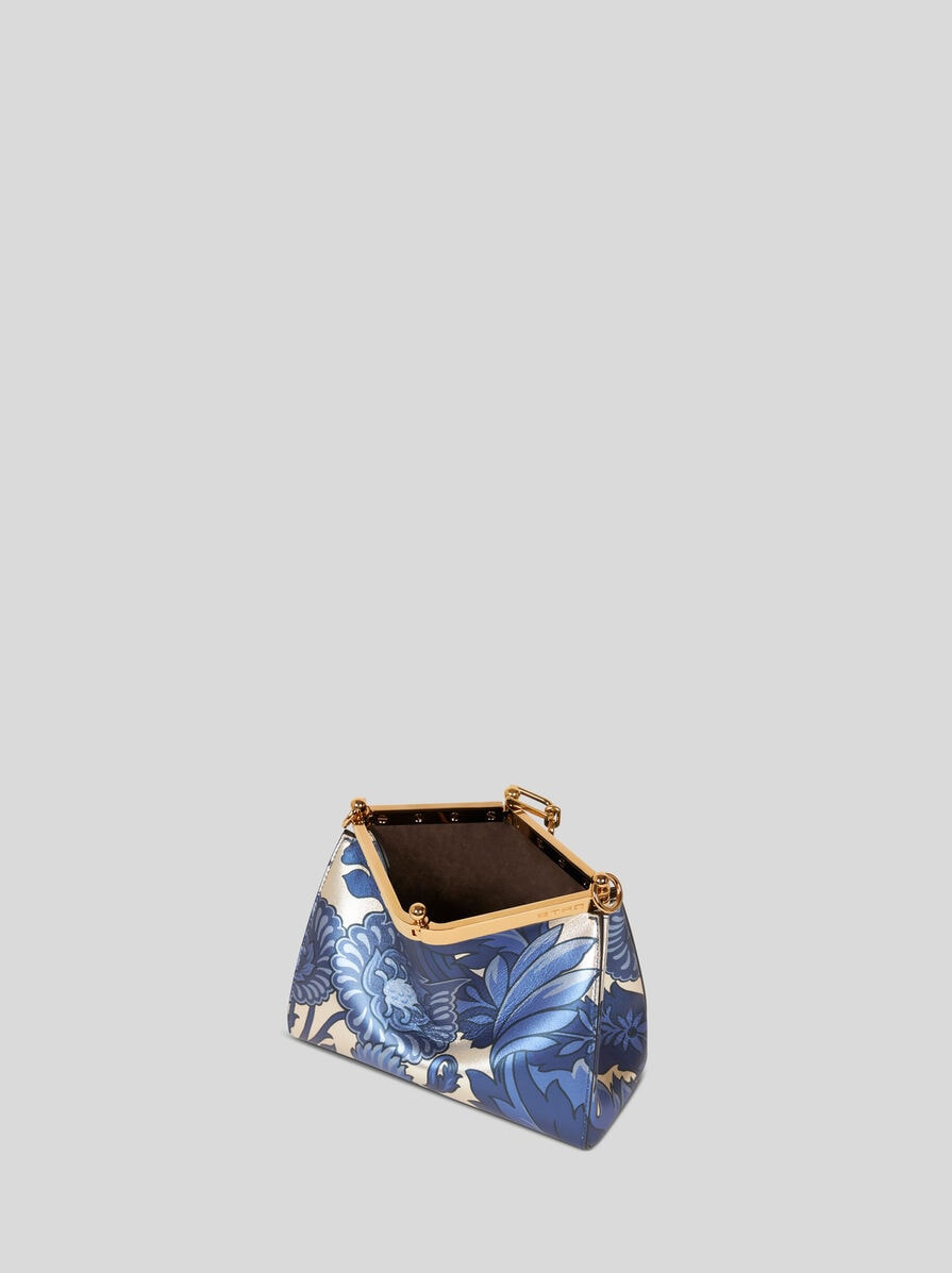 SMALL LAMINATED VELA BAG WITH FLOWERS - 4