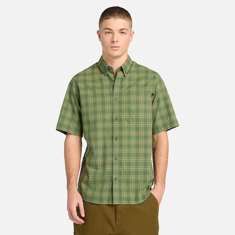 Men's Checkered Poplin Short-Sleeve Shirt 3