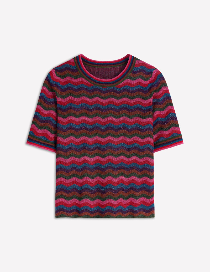 Jacquard Knitted T-Shirt-Multi 9