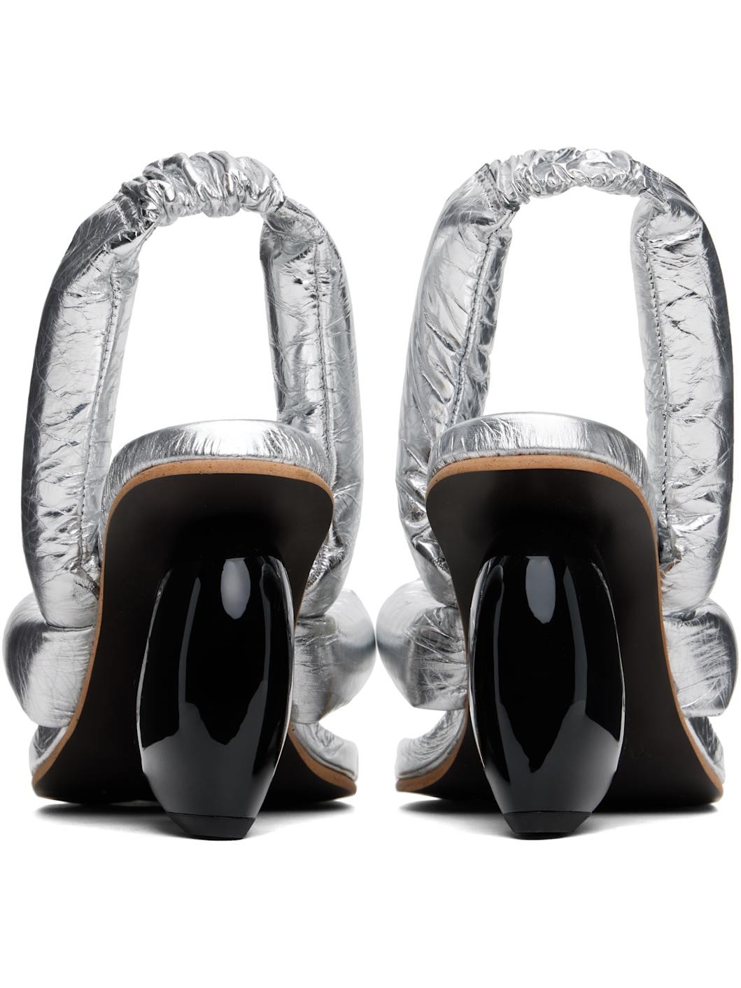 Silver Love Heeled Sandals - 2
