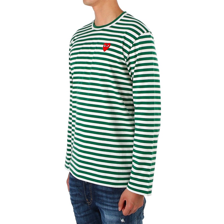 COMME des GARCONS PLAY Striped Long-Sleeve T-Shirt 'Green' AZ-T164-051-3 - 4