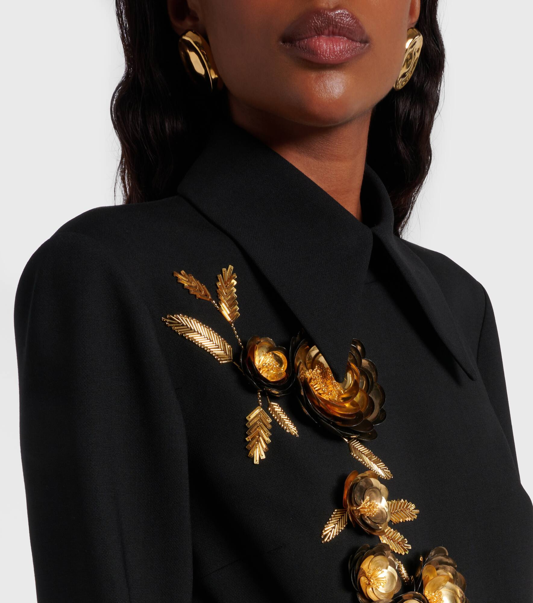 Embellished wool-blend shift dress - 4